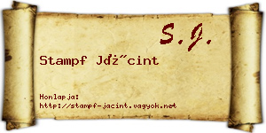 Stampf Jácint névjegykártya